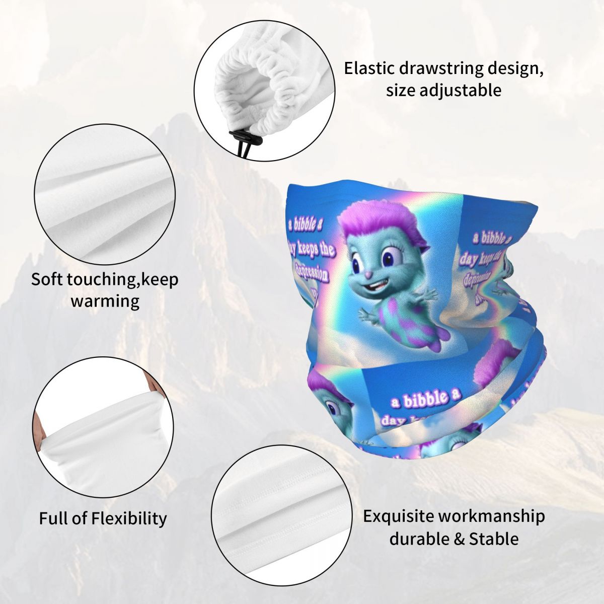 A Bibble A Days Keeps The Depr - Neck Gaiter Face Cover avis et prix